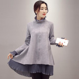 AfeiTony maternity clothing autumn and winter top maternity clothes loose one-piece dress maternity dress basic shirt