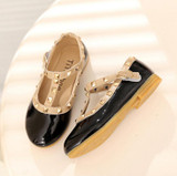 Children Shoes Princess Girls Shoes 2017 Hot Sale Kids Sneakers Patent Leather Fashion Girls Flat Rivet Dance Shoes