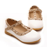 Children Shoes Princess Girls Shoes 2017 Hot Sale Kids Sneakers Patent Leather Fashion Girls Flat Rivet Dance Shoes