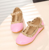 Children Shoes Princess Girls Shoes 2017 Hot Sale Kids Sneakers Patent Leather Fashion Girls Flat Rivet Dance Shoes