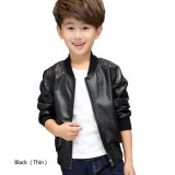 Children PU Leather Jacket Boys Spring Autumn Faux Leather Coat Boy Girls Spring Jacket Children Solid Casual Outerwear 3T-14T