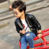 Children PU Leather Jacket Boys Spring Autumn Faux Leather Coat Boy Girls Spring Jacket Children Solid Casual Outerwear 3T-14T