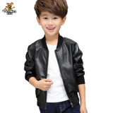 Children PU Leather Jacket Boys Spring Autumn Faux Leather Coat Boy Girls Spring Jacket Children Solid Casual Outerwear 3T-14T