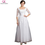 Robe De Soiree Elegant Grace Karin Beaded Lace Tulle Ball Formal Tea Length Evening Dresses Gowns Party Dress With Sleeves 6051 Robe De Soiree Elegant Grace Karin Beaded Lace Tulle Ball Formal Tea Length Evening Dresses Gowns Party Dress With Sleeves 6051