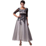 Robe De Soiree Elegant Grace Karin Beaded Lace Tulle Ball Formal Tea Length Evening Dresses Gowns Party Dress With Sleeves 6051 Robe De Soiree Elegant Grace Karin Beaded Lace Tulle Ball Formal Tea Length Evening Dresses Gowns Party Dress With Sleeves 6051