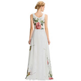 Robe de Soiree Evening Dress Grace Karin Vintage Print Party Dresses 2017 New Arrival Chiffon Long Floral Evening Gowns Dresses