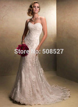 Robe De Mariage White/Ivory Sweetheart Lace Mermaid Long Wedding Dress Luxury Lace Appliques Stock Bridal Gown Vestido De Novia