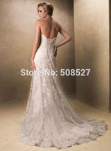 Robe De Mariage White/Ivory Sweetheart Lace Mermaid Long Wedding Dress Luxury Lace Appliques Stock Bridal Gown Vestido De Novia