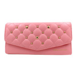 Rivet plaid women wallet Long Vintage women purse female PU wallet lady clutch phone bags