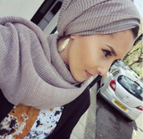 Ripples Plain Cotton Women Scarves Shawls Muslim Hijabs Long  Scarf Women Luxury Scarves And Stoles