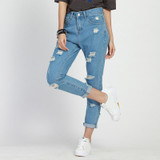ripped jeans for women hole Women jeans boyfriend jeans for woman Loose size hole denim pants vintage high waist jeans femme