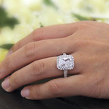 Ring For Women 5.05CTW Radiant Cut Simulated Diamond S925 Sterling silver with gold Engagement Wedding Rings Fine Jewelry bague
