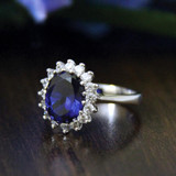 Ring For Women 3CTW oval Cut Simulated Diamond S925 Sterling silver with gold Engagement Wedding Rings Fine Jewelry bague