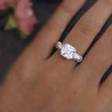 Ring For Women 3CTW Asscher Cut Simulated Diamond S925 Sterling silver with gold Engagement Wedding Rings Art Dec bague