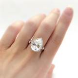 Ring For Women 4.2CTW Pear Cut Simulated Diamond S925 Sterling silver with gold Engagement Wedding Rings Fine Jewelry bague