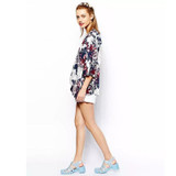 2017 Casual Women Jacket Autumn Spring Flower Jacket Floral Outwear Female Coat