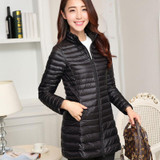 2017 Casual Ultralight Down Coat Women Winter Jacket Plus Size Down long Jacket Thin Warm Slim Cotton Coat Overcoat BN908