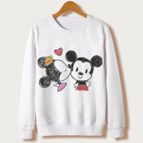 2017 Casual tumblr Sweatshirt WOMEN Cartoon MOUSE Print Sweatshirts Long Sleeve Hoody O-Neck KAWAII White CUTE Hoodies Pullovers