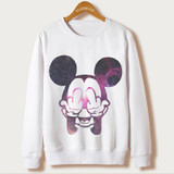 2017 Casual tumblr Sweatshirt WOMEN Cartoon MOUSE Print Sweatshirts Long Sleeve Hoody O-Neck KAWAII White CUTE Hoodies Pullovers