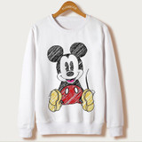 2017 Casual tumblr Sweatshirt WOMEN Cartoon MOUSE Print Sweatshirts Long Sleeve Hoody O-Neck KAWAII White CUTE Hoodies Pullovers