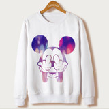 2017 Casual tumblr Sweatshirt WOMEN Cartoon MOUSE Print Sweatshirts Long Sleeve Hoody O-Neck KAWAII White CUTE Hoodies Pullovers