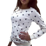 2017 Casual Hoodie Sweatshirt Women Hoodies Long Sleeve Women Star Print Girls Hoodies Girls Sweatshirt Womens Clothes