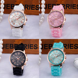 2017 casual Geneva Women Watches Roman Numerals Silicone Jelly Gel Quartz Analog Wrist Watch Men Watch Reloj Mujer MEW