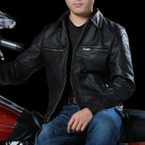 2016 Men Leather Jacket Vintage Black Business Casual Genuine Cowskin Plus Size XXL Factory Direct Men Winter Coat FREE SHIPPING