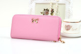 2016 luxury women wallets famous brand Long bow wallet zipper purses PU Leather wallets for women coin bag hot sale lady purses
