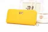 2016 luxury women wallets famous brand Long bow wallet zipper purses PU Leather wallets for women coin bag hot sale lady purses