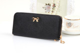 2016 luxury women wallets famous brand Long bow wallet zipper purses PU Leather wallets for women coin bag hot sale lady purses