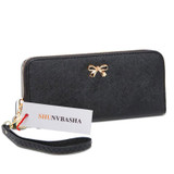 2016 luxury women wallets famous brand Long bow wallet zipper purses PU Leather wallets for women coin bag hot sale lady purses