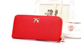 2016 luxury women wallets famous brand Long bow wallet zipper purses PU Leather wallets for women coin bag hot sale lady purses