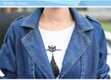 2016 Loose Denim Coat Spring Autumn New Korean Loose Plus Size Long Single-breasted Trench Coats Slim Women abrigos mujer JA347