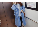 2016 Loose Denim Coat Spring Autumn New Korean Loose Plus Size Long Single-breasted Trench Coats Slim Women abrigos mujer JA347