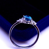 2016 Large GVBORI 925 Stering Silver Natural Topaz Gemstone Ring For Women Engagement Party Ring /gift Blue Ring Fine Jewelry
