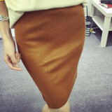 2016 ladies autumn skirts length knit skirt hem slits new solid color skirt female package hip skirt