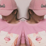 2016 Korean Style Causal Loose Casual Basic All Match Pink Female Short Sleeve Tee
