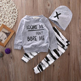 2016 kids boys Autumn clothes baby clothing sets Newborn Baby Girl Boy Long Sleeve T shirt+ zebra Pant Hat 3pcs Outfits Set 2016 kids boys Autumn clothes baby clothing sets Newborn Baby Girl Boy Long Sleeve T shirt+ zebra Pant Hat 3pcs Outfits Set
