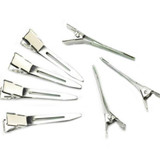 2016 hot50 pcs Silver Flat Metal Single Prong Alligator Hair Clips Barrette for Bows DIY Hairstyle Accessories 8SEB