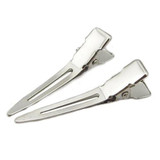 2016 hot50 pcs Silver Flat Metal Single Prong Alligator Hair Clips Barrette for Bows DIY Hairstyle Accessories 8SEB