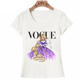 VOGUE T-Shirt Women Kawaii cute girl T shirt Female short sleeve princess Clothing Funny cartoon summer Top fashion lady Tees VOGUE T-Shirt Women Kawaii cute girl T shirt Female short sleeve princess Clothing Funny cartoon summer Top fashion lady Tees