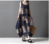 VogorSean 2017 New Women Summer Loose Dress Casual Cotton Linen Sleeveless Sexy Dresses For Women Vestidos Ocasionales Sundress