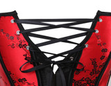 Vocole Women Red Sexy Steampunk Floral Overbust Corset Lace Up Back Waist Trainer Cincher Corselet Bustier Sexy Wedding Lingerie