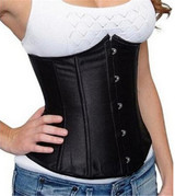 Vocole Sexy Women Gothic Satin Boned Black Underbust Corset Lingerie Burlesque Waist Trainer Corsetlet Bustier Plus Size S-6XL