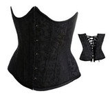 Vocole Sexy Women Gothic Black White Brocade Underbust Waist Trainer Corset Cincher Wedding Lingerie Corselet Plus Size S-6XL