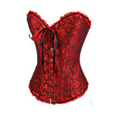 Vocole Sexy Boned Brocade Waist Trainer Corsets Bustiers Embroidery Lace Up Corselet Gothic Plus Size S-6XL Body Shaper