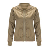 New 2016 Spring Autumn Women Basic Coats Bomber Jacket Women Slim Zipper Long Sleeve Satin Chaquetas Mujer Jaqueta Feminina