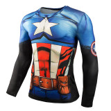 New 2016 Spiderman Ironman Superman Captain America Compression Shirt Superhero Soldier Marvel Comics Mens Long T Shirt