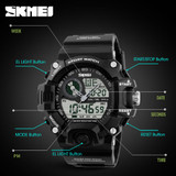 New 2016 Quartz Digital Camo Watch Men Dual Time Man Sports Watches Men Skmei S Shock Military Army Reloj Hombre LED Wristwatch